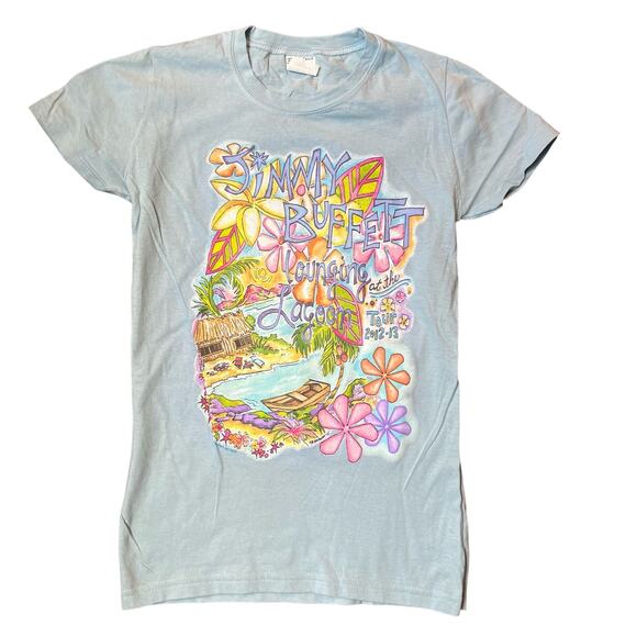 Jimmy Buffet Women's SM Lounging At The Lagoon 2012-13 Tour Graphic T-shirt - Picture 1 of 4